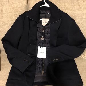 Moncler Navy blue sports coat with removable vest.